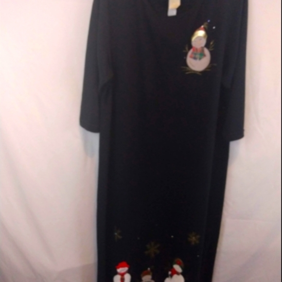 Karla Marie Black Holiday Snowman Dress - Picture 1 of 14